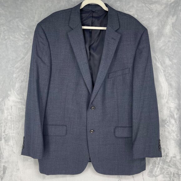 Jos A Bank 1905 Sport Coat Mens 50L Tailored Fit Blue Denim Color 100% Wool